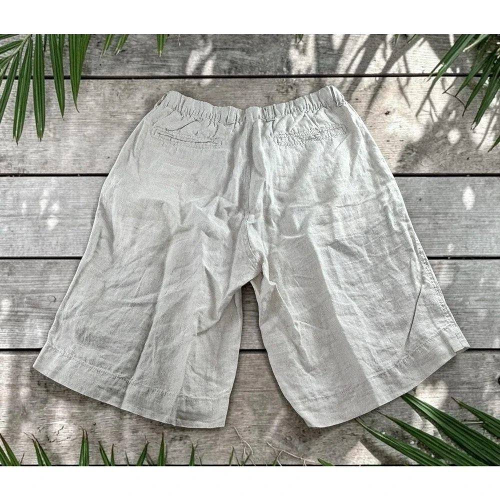Tommy Bahama Beige Shorts Sz Medium 100% Linen Relax 10